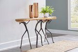 Phillips Collection Atlas  Table, Natural Finish, Metal Brown Console