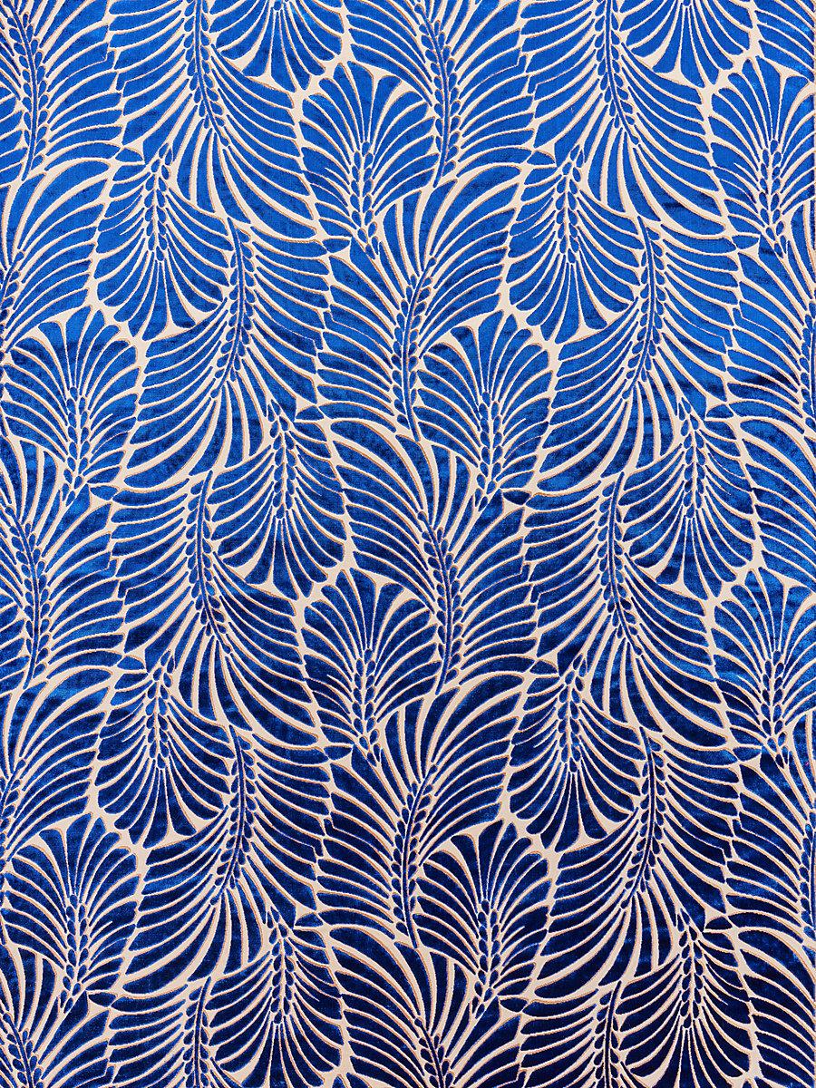 Scalamandre Plumes Silk Velvet Sapphire Fabric