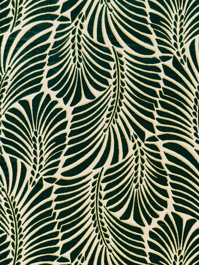 Scalamandre Plumes Silk Velvet Viridian Fabric