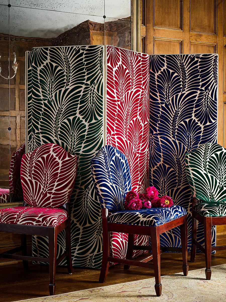 Scalamandre Plumes Silk Velvet Viridian Fabric