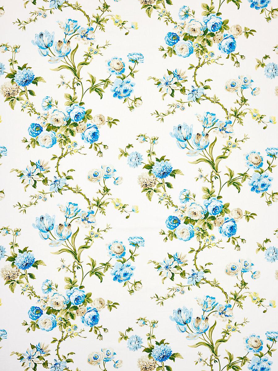 Scalamandre Botanical Garden Porcelain Blue Fabric