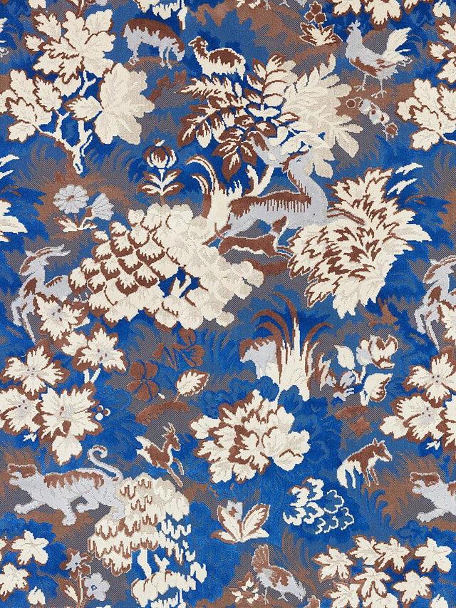 Scalamandre Tails Tale Blue Wood Fabric