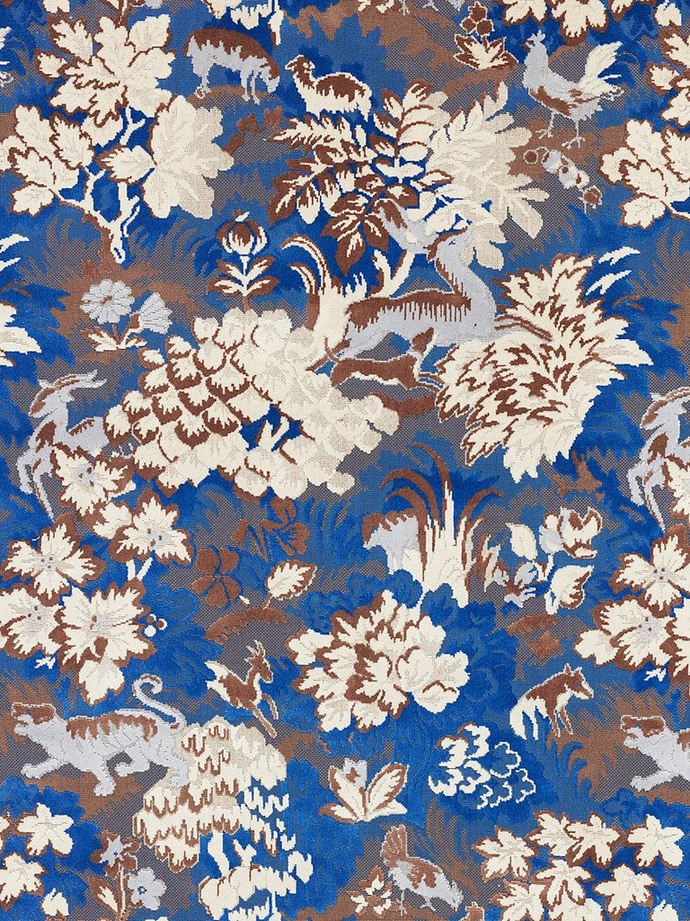 Old World Weavers TAILS TALE BLUE WOOD Fabric