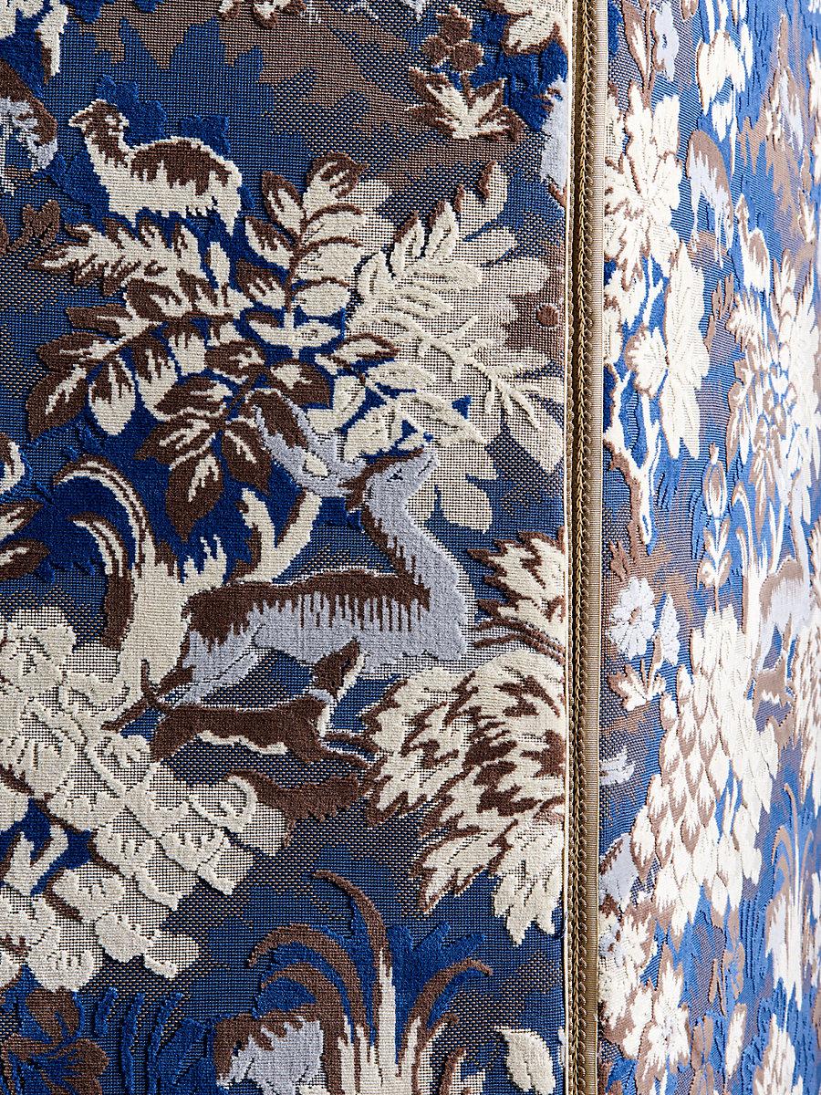 Scalamandre Tails Tale Blue Wood Fabric