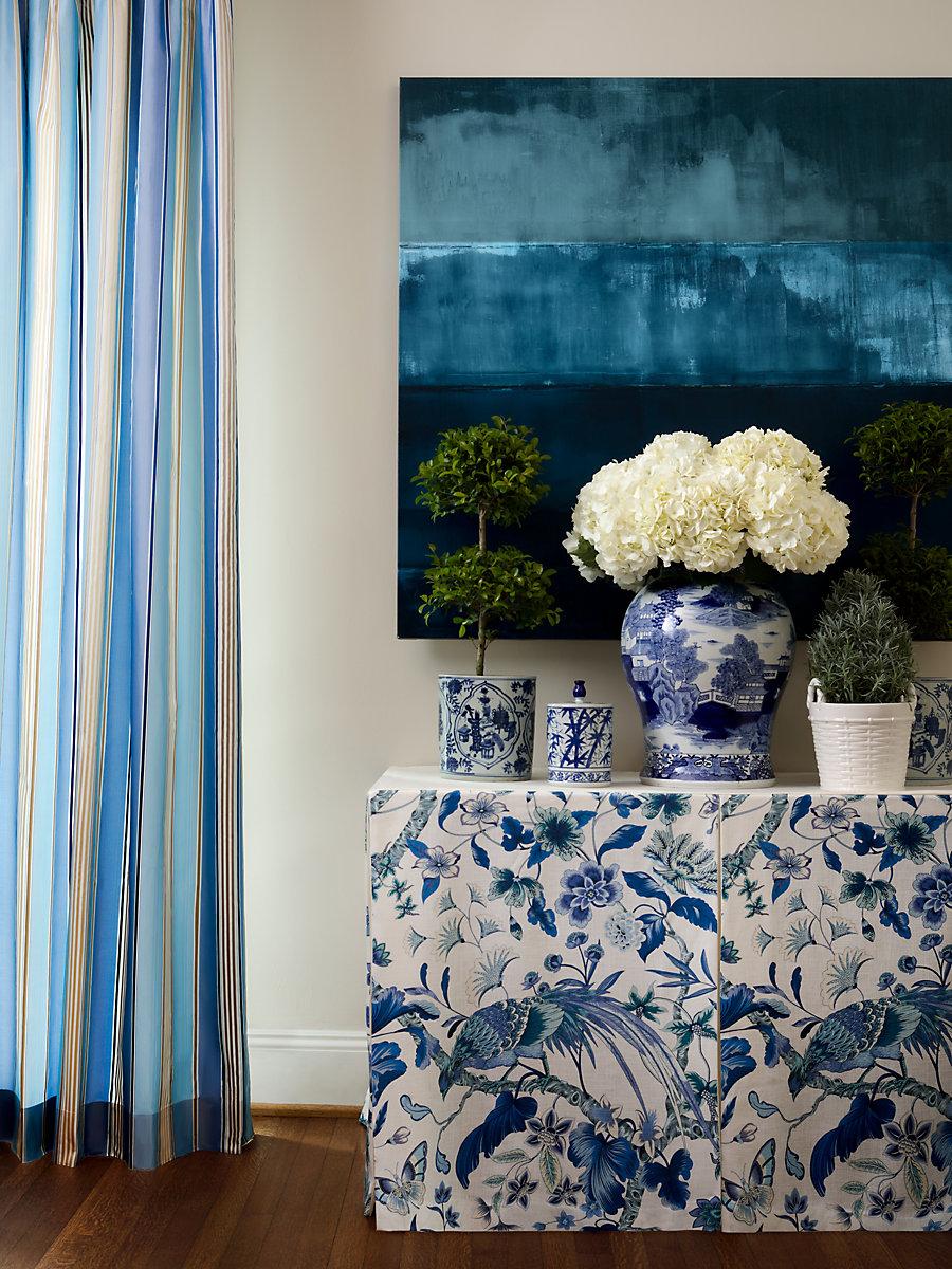 Scalamandre Charlotte Stripe Marine Fabric
