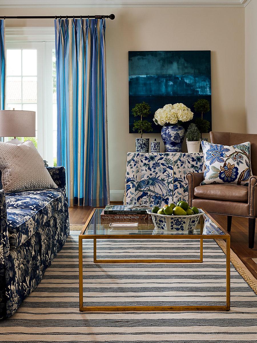 Scalamandre Charlotte Stripe Marine Fabric