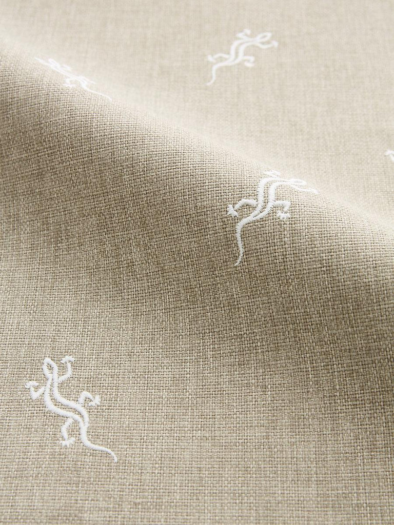 Scalamandre Gecko Embroidery - Outdoor Limestone Fabric