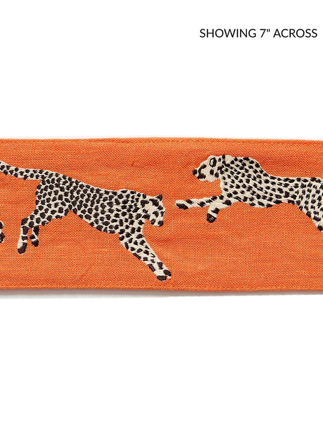 Scalamandre Leaping Cheetah Embrdry Tape Clementine Trim