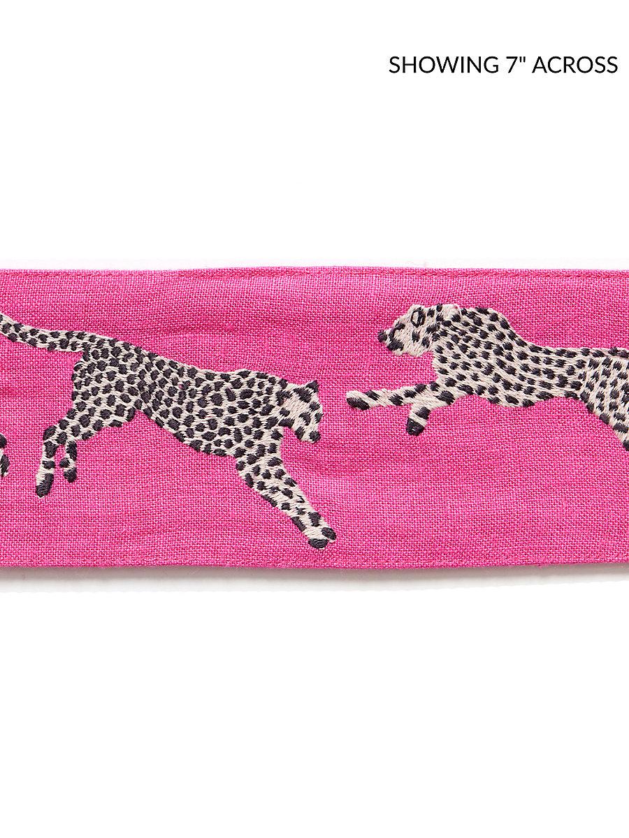 Scalamandre Leaping Cheetah Embrdry Tape Bubblegum Trim