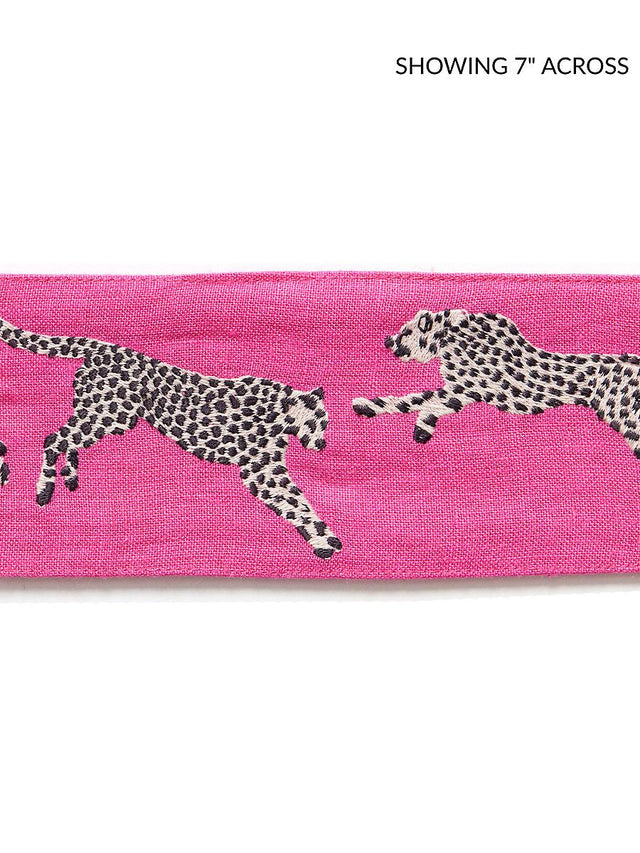Scalamandre Leaping Cheetah Embrdry Tape Bubblegum Trim
