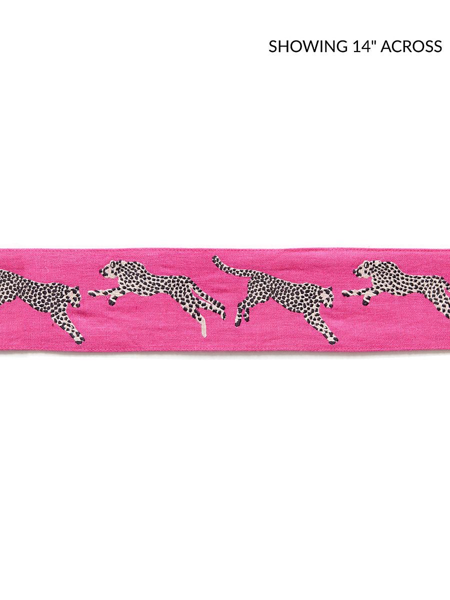 Scalamandre Leaping Cheetah Embrdry Tape Bubblegum Trim