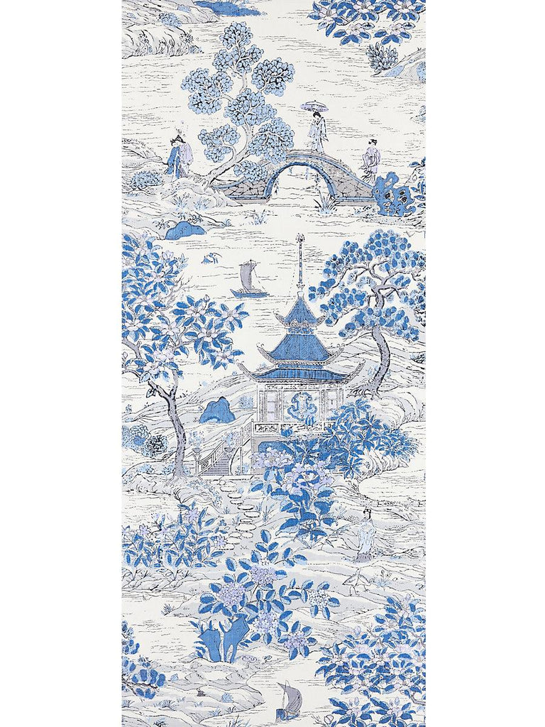 Scalamandre Satomi - Wallcovering Evening Blue Wallpaper