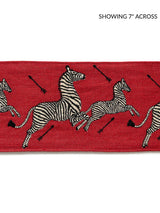 Scalamandre Zebras Embroidered Tape Masai Red Trim