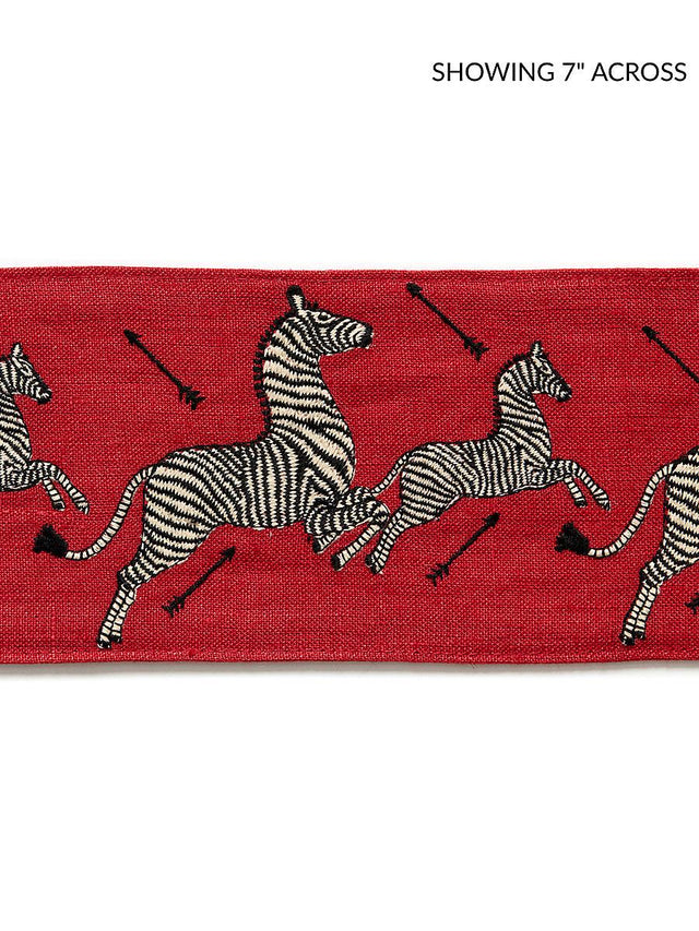 Scalamandre Zebras Embroidered Tape Masai Red Trim