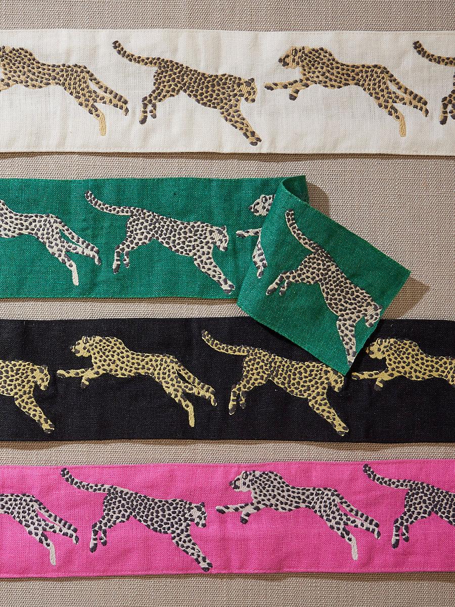 Scalamandre Leaping Cheetah Embrdry Tape Evergreen Trim