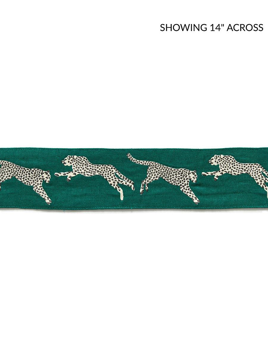 Scalamandre Leaping Cheetah Embrdry Tape Evergreen Trim
