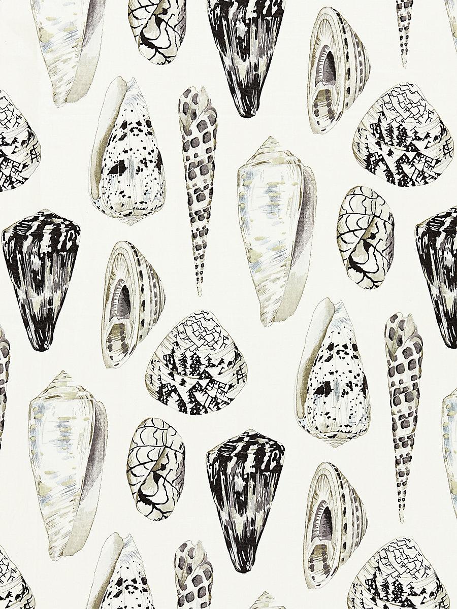 Scalamandre Coquina Linen Print Graphite Fabric