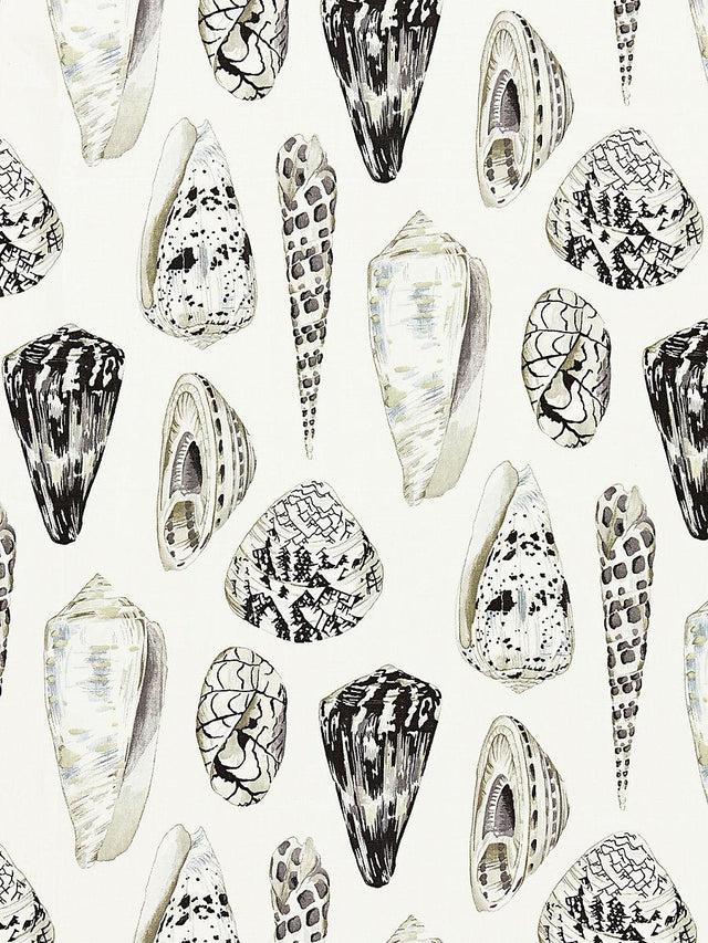 Scalamandre Coquina Linen Print Graphite Fabric