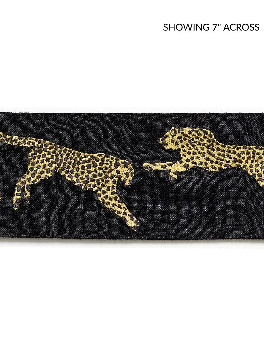 Scalamandre Leaping Cheetah Embrdry Tape Black Magic Trim