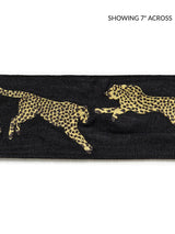Scalamandre Leaping Cheetah Embrdry Tape Black Magic Trim