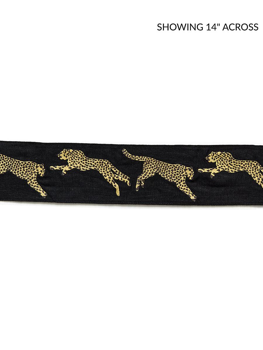 Scalamandre Leaping Cheetah Embrdry Tape Black Magic Trim