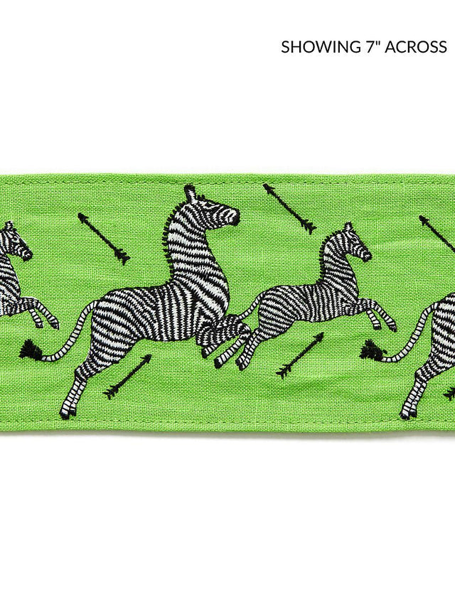 Scalamandre Zebras Embroidered Tape Lime Trim