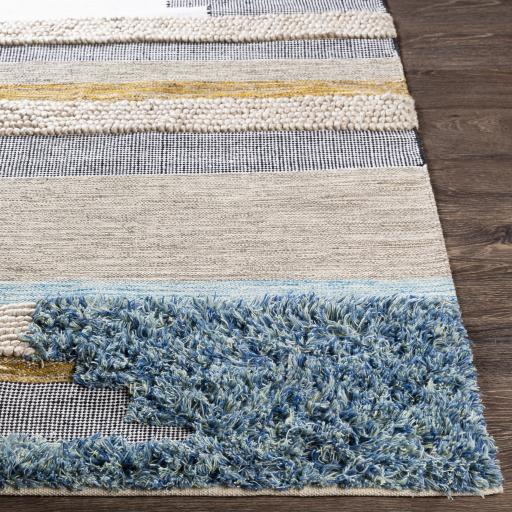 Surya Quenby QUE-2301 Aqua Black 2'6" x 8' Rug