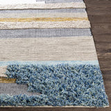 Surya Quenby QUE-2301 Aqua Black 2'6" x 8' Rug