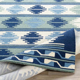 Surya Rain RAI-1274 Blue Cream 8' Round Rug