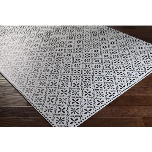 Surya Vinilo VNL-2305 Black Cream 3' x 8' Rug