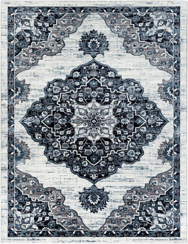 Surya Wanderlust WNL-2320 Charcoal Ink Blue 7'10" x 10'3" Rug