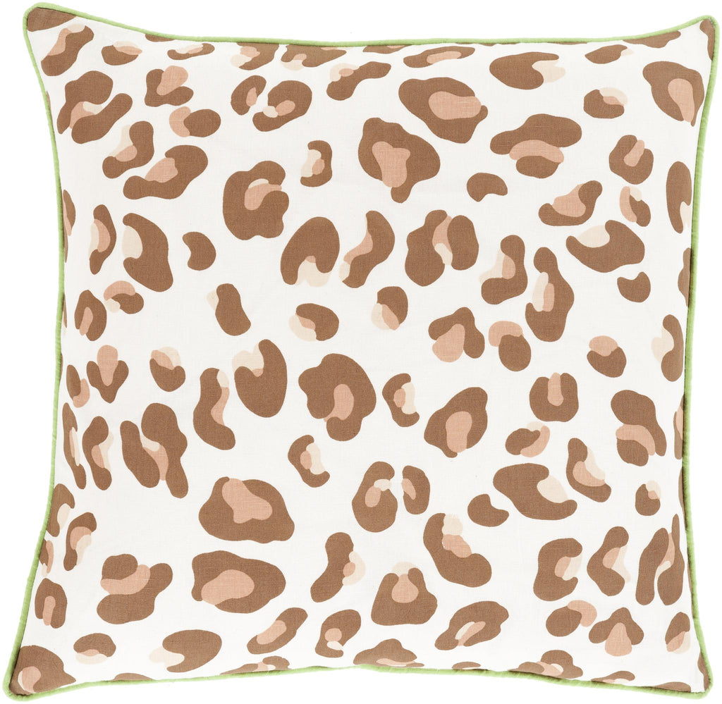 Surya Amour AMR-003 Brown Grass Green 20"H x 20"W Pillow Cover