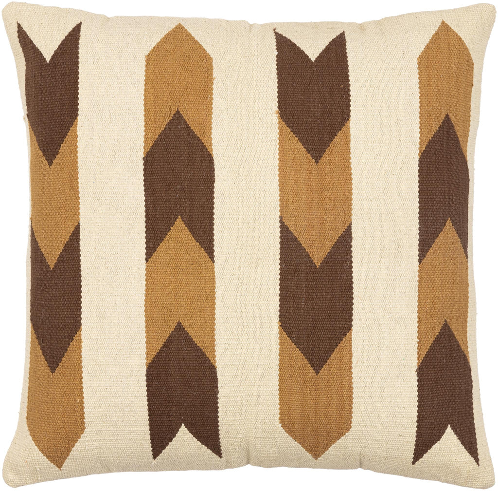 Surya Andrea NDR-005 Brown Cream 18"H x 18"W Pillow Cover