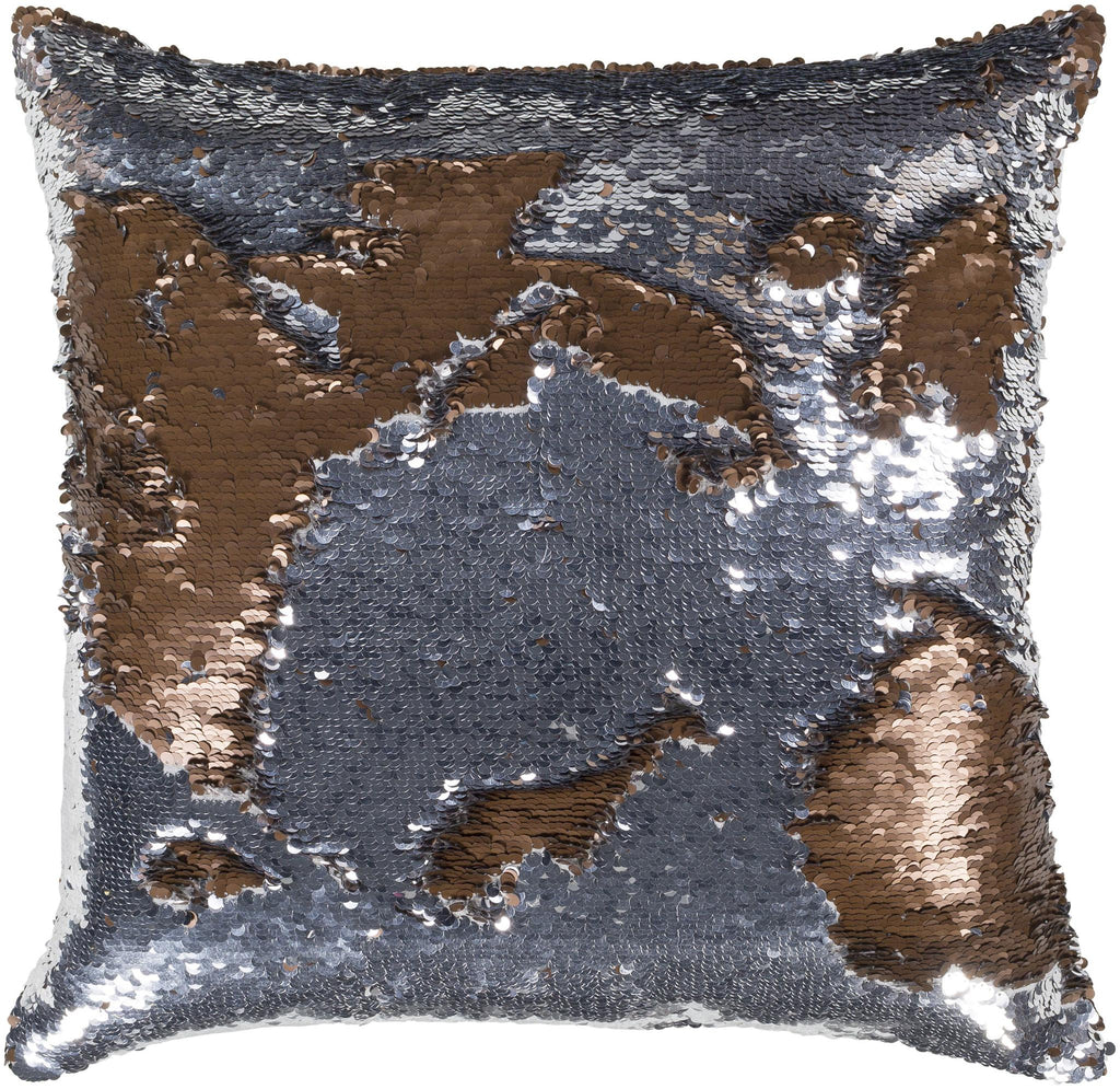Surya Andrina ADN-002 Dark Brown Light Gray 18"H x 18"W Pillow Cover