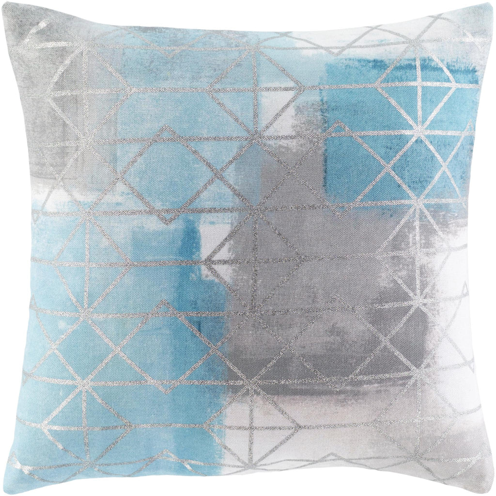 Surya Balliano BLN-006 Aqua Gray 18"H x 18"W Pillow Cover