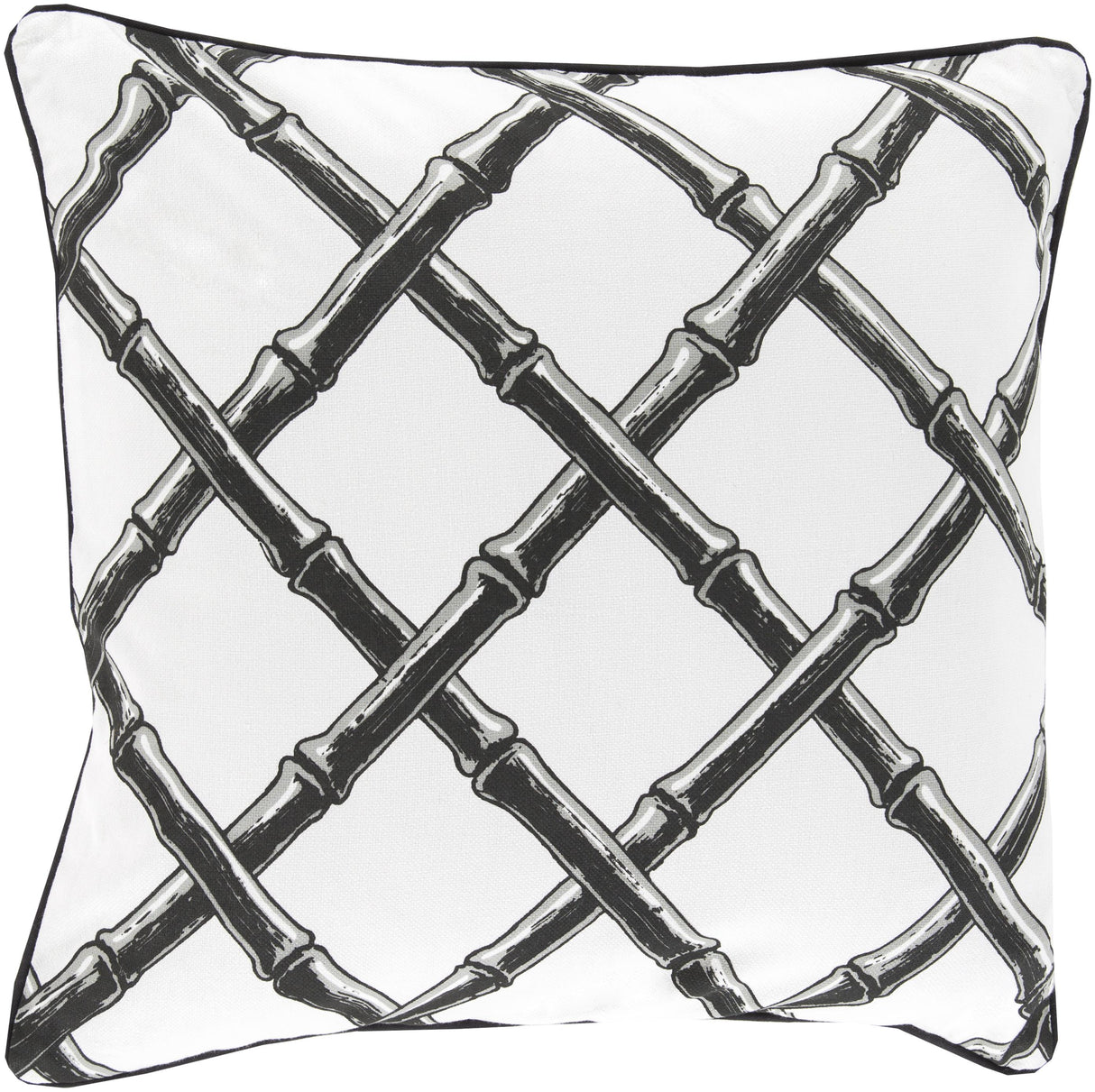 Surya Bamboo Lattice FBB-003 20"H x 20"W Pillow Cover