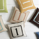 Surya Big Kid Blocks BKB-039 Mustard Off-White 22"H x 22"W Pillow Kit