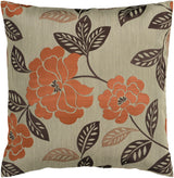 Surya Blossom HH-053 Black Brick Red 18"H x 18"W Pillow Cover