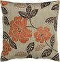 Surya Blossom HH-053 Black Brick Red 18"H x 18"W Pillow Kit