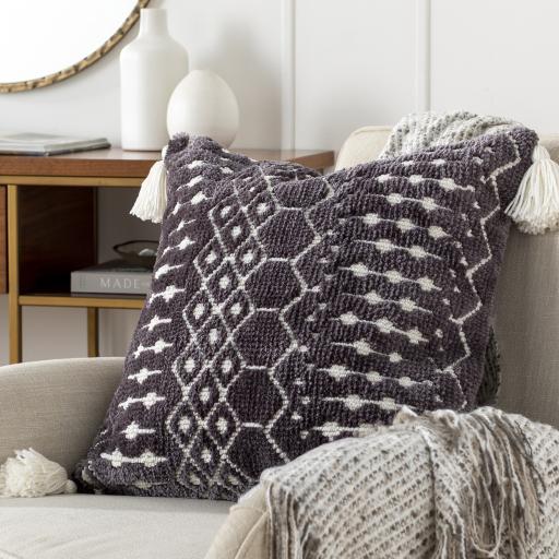 Surya Braith BRH-007 Cream Gray 18"H x 18"W Pillow Cover
