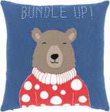 Surya Bundle Up Bear BUB-001 18"H x 18"W Pillow Cover