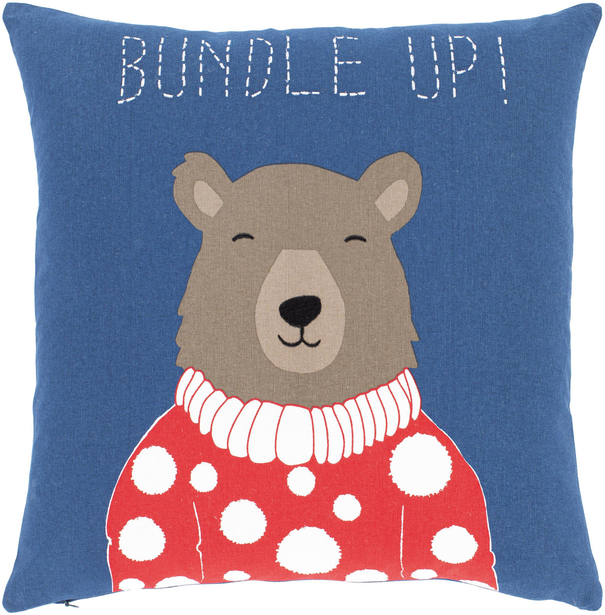 Surya Bundle Up Bear BUB-001 22"H x 22"W Pillow Cover