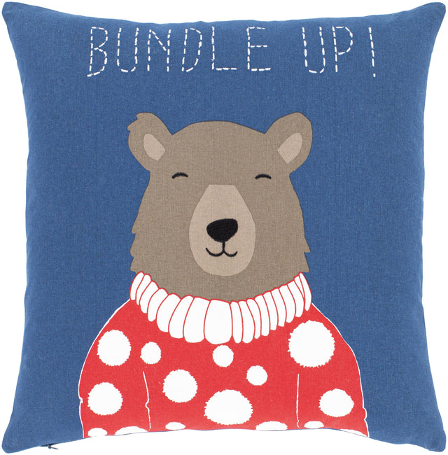 Surya Bundle Up Bear BUB-001 22"H x 22"W Pillow Cover