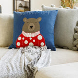 Surya Bundle Up Bear BUB-001 Black Dark Blue 22"H x 22"W Pillow Cover