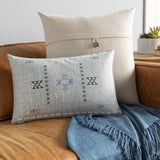Surya Cactus Silk CCS-006 Blue Burnt Orange 13"H x 20"W Pillow Cover
