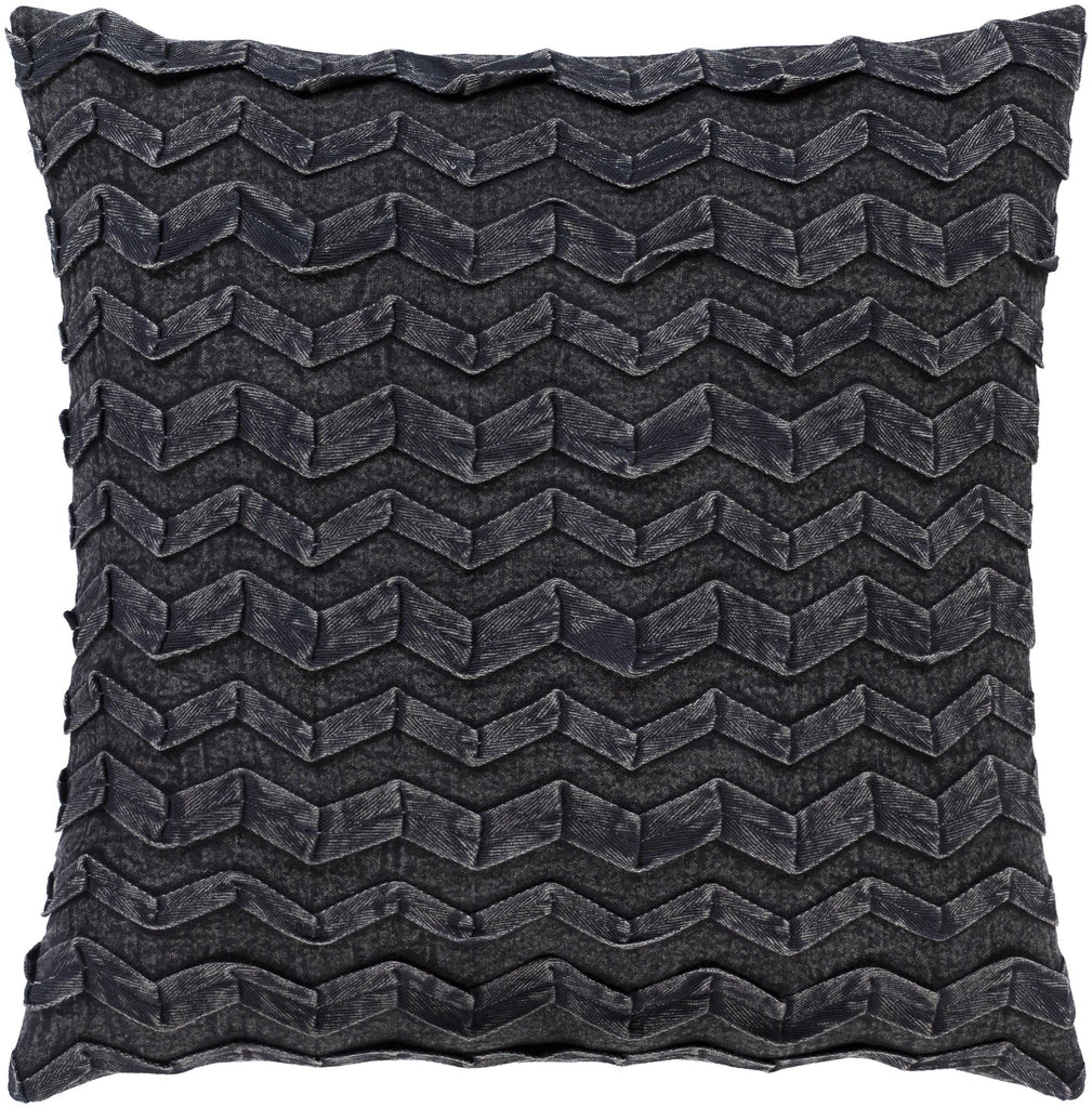 Surya Caprio CPR-004 Black 18"H x 18"W Pillow Cover
