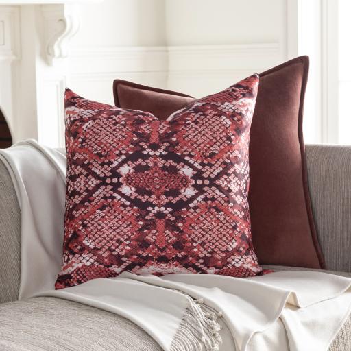 Surya Chloe CLE-002 Black Red 18"H x 18"W Pillow Cover