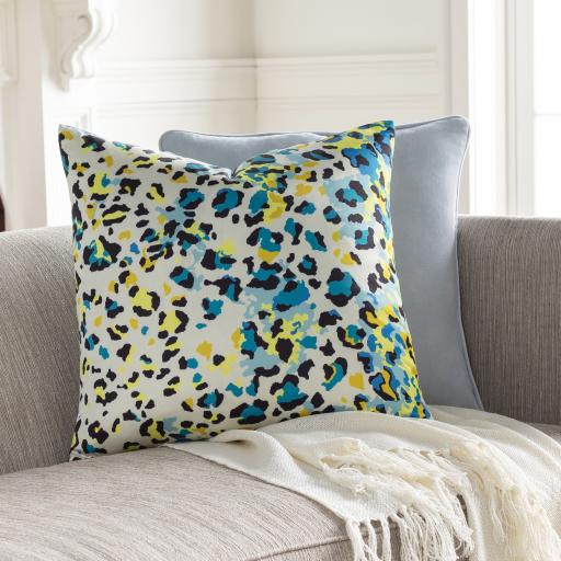 Surya Chloe CLE-005 Aqua Black 18"H x 18"W Pillow Kit