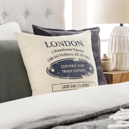 Surya Circa CIR-007 Charcoal Cream 18"H x 18"W Pillow Kit
