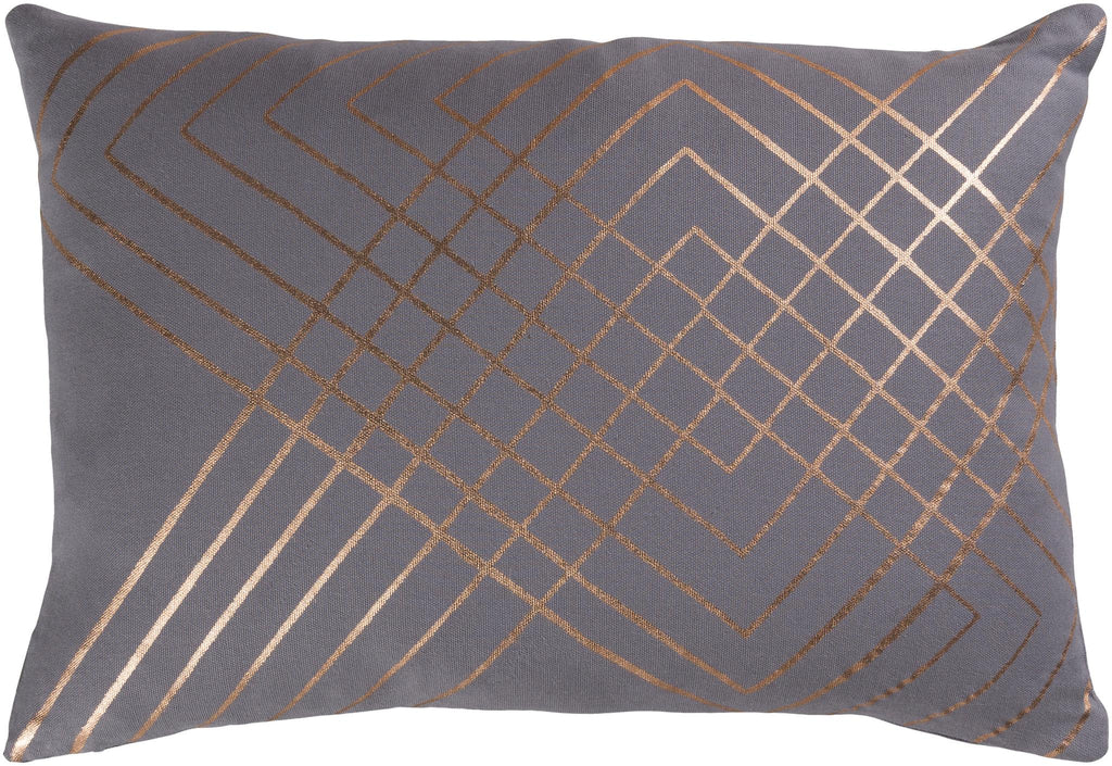Surya Crescent CSC-004 Lavender Metallic Copper 13"H x 19"W Pillow Cover